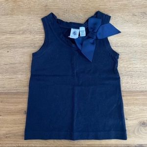 Navy Blue Ribbon Tank Top